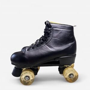 Black Roller Skates with Yellow Wheels